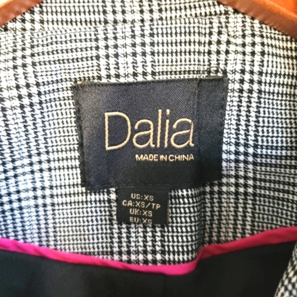 Dahlia Plaid Fully Lined Gray Blazer Jacket Women's XS Academia Preppy - Picture 4 of 9